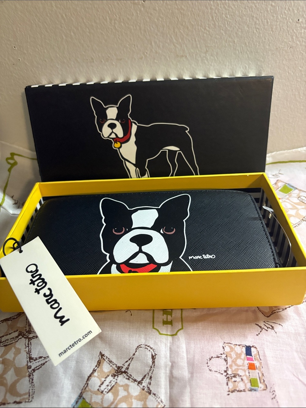 Marc Tetro Boston Terrier zip-around wallet